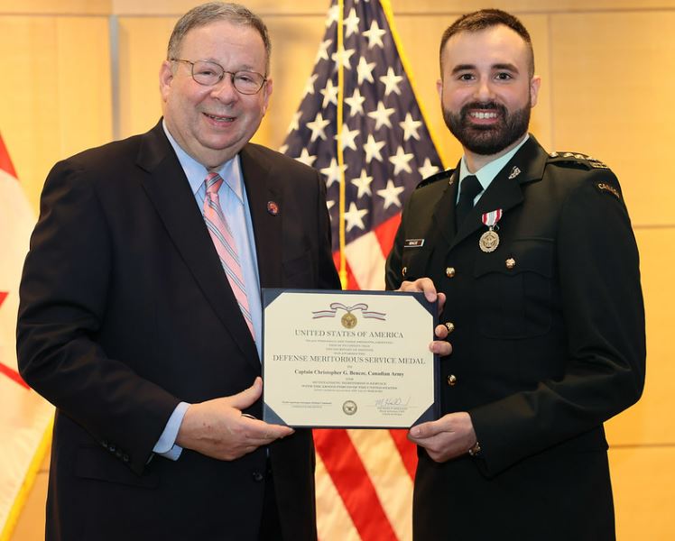 Capt Bencze receives the Defense Meritorious Service Medal (DMSM)