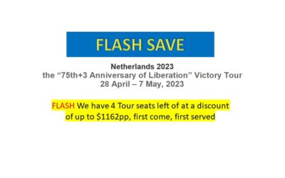 FLASH SAVE The Netherlands 2023 Battlefield Tour (28 Apr – 7 May 23)