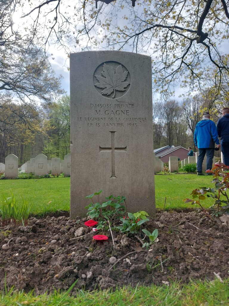 Gravesite of Private M. Gagne, the only Second World War Canadian soldier buried in Germany