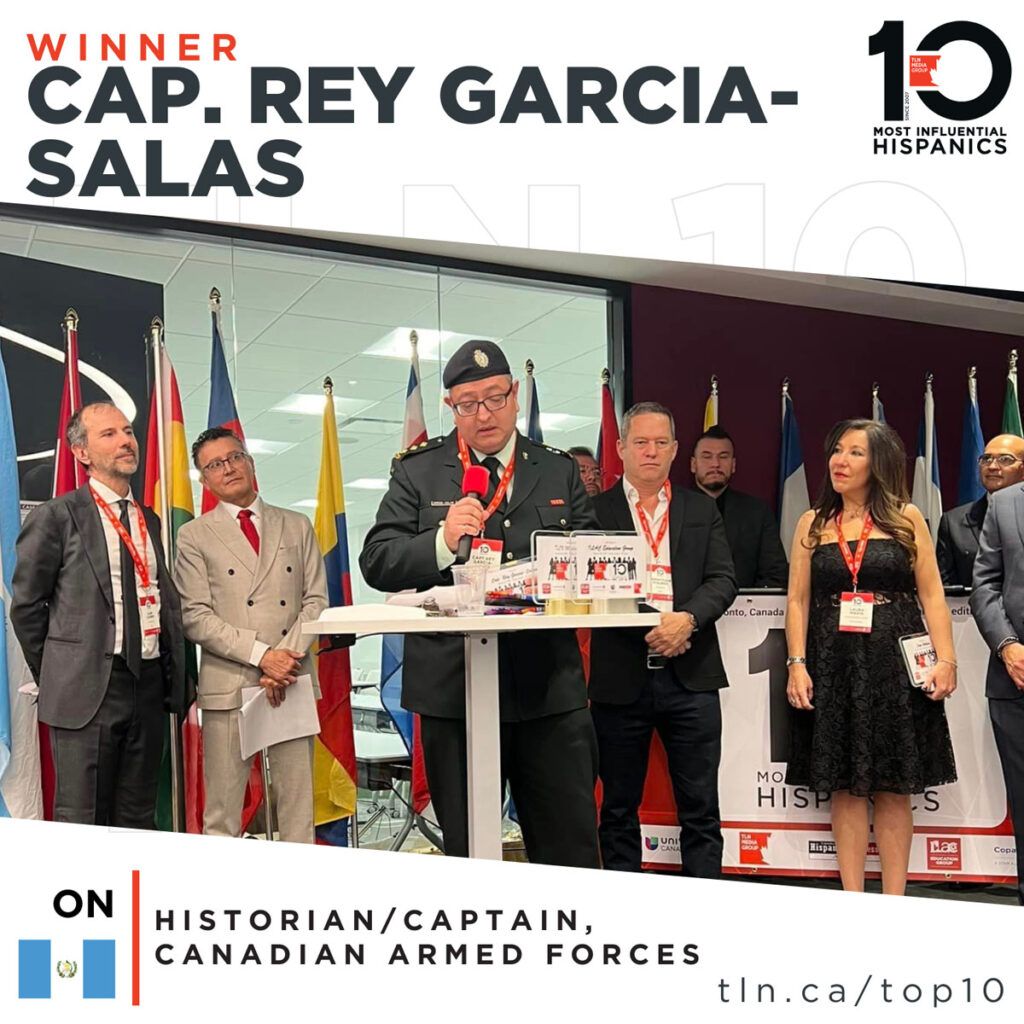 Captain Rey Garcia-Salas addresses the crowd