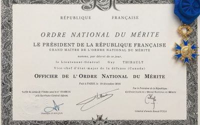 Le Lgén (ret) Guy Thibault: Officier de L’Ordre National du Mérite