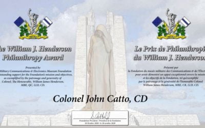 William J. Henderson Philanthropy Award – Colonel John Catto, CD