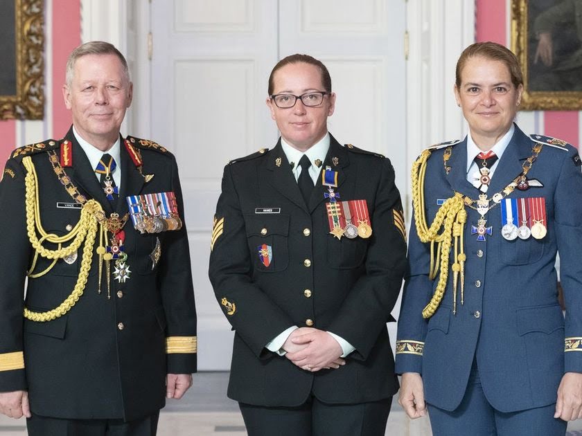 Sgt Helen Hawes, MMM, CD invested into the Order of Military Merit (OMM)